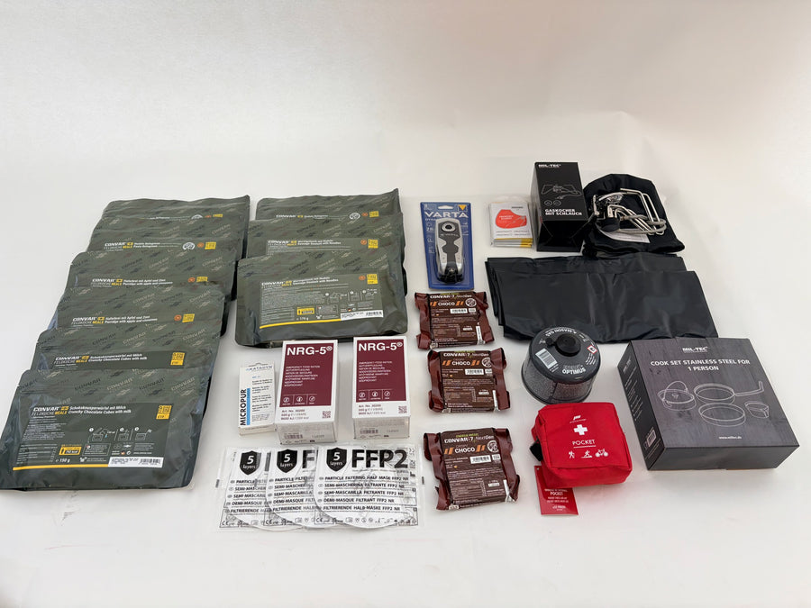 NOTFALLBOX NV-120 Standard – Komplettausstattung für 1 Person, 5 Tage
