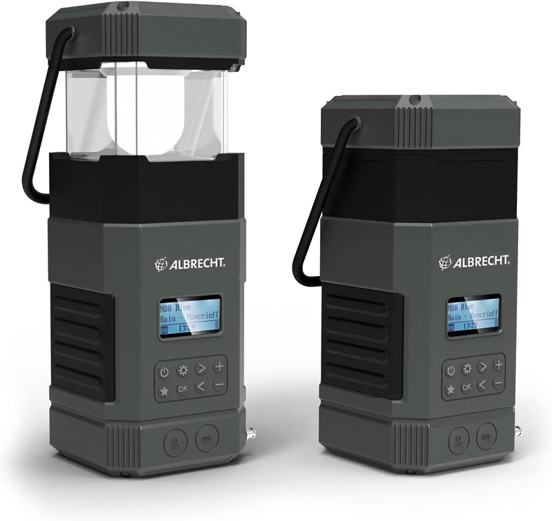 Albrecht DR 114 Kurbelradio DAB+/UKW – Notfallradio mit Campinglampe, Solar & Powerbank