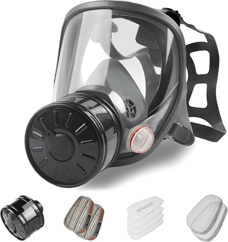 Atemschutz-Vollmaske mit 40mm Aktivkohlefilter – Gasmaske für Krisenvorsorge & Handwerk