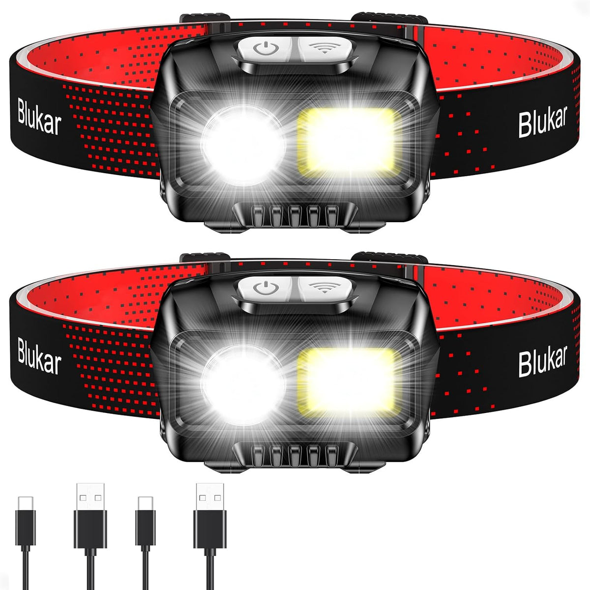 Blukar K9111 LED-Stirnlampe 2er Set