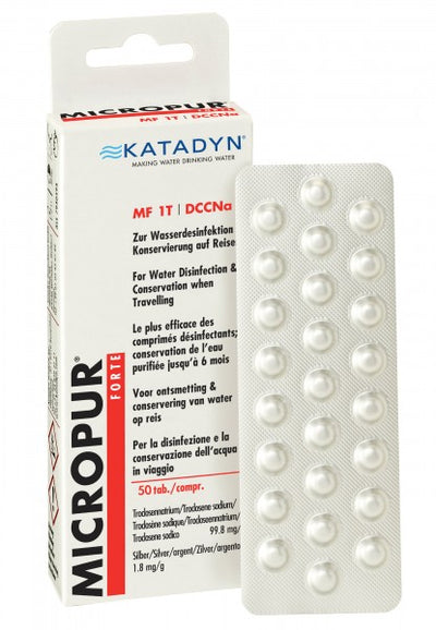 Katadyn Micropur Forte MF 1T – Wasserdesinfektionstabletten (50 oder 100 Stück)