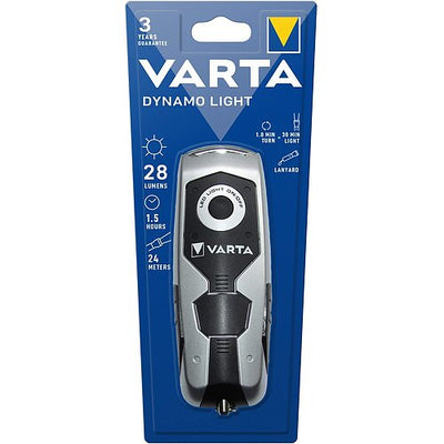 VARTA Dynamo Light LED Kurbeltaschenlampe – batterieunabhängig, austauschbarer Akku, IPX4