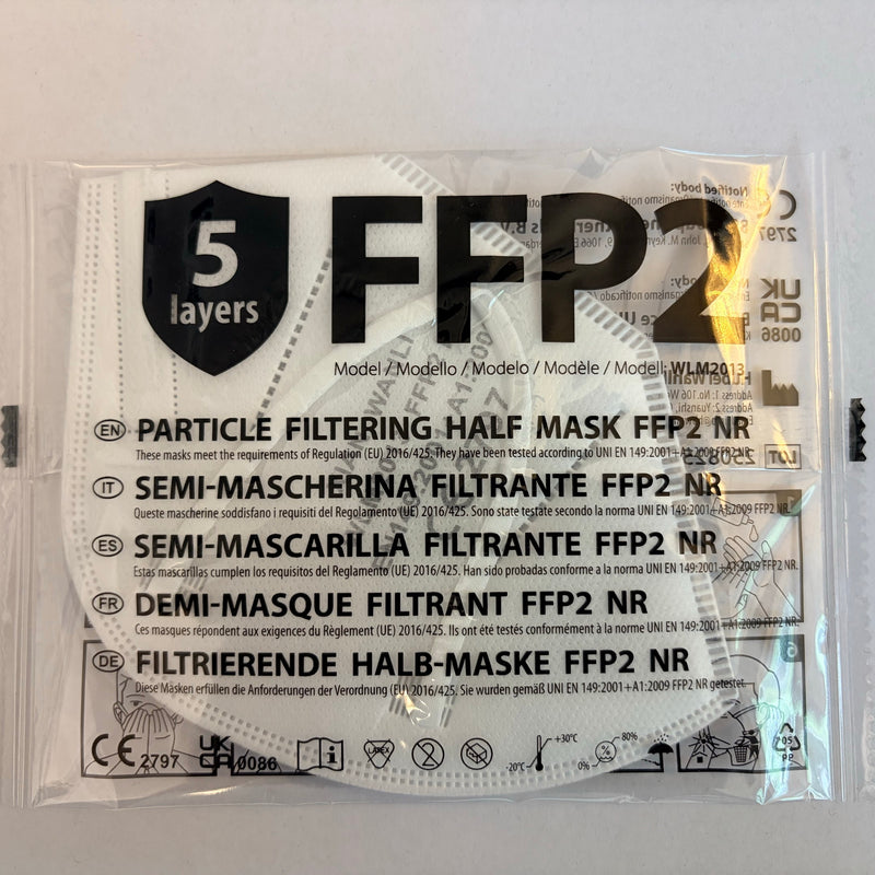 Verpackung der FFP2-Maske Polonord Adeste WLM2013, fünflagige partikelfiltrierende Halbmaske FFP2 NR nach EN 149:2001+A1:2009
