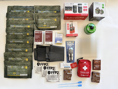 NOTFALLBOX NV-120 Premium – Komplettausstattung für 1 Person, 5 Tage, mit Radio & Funk